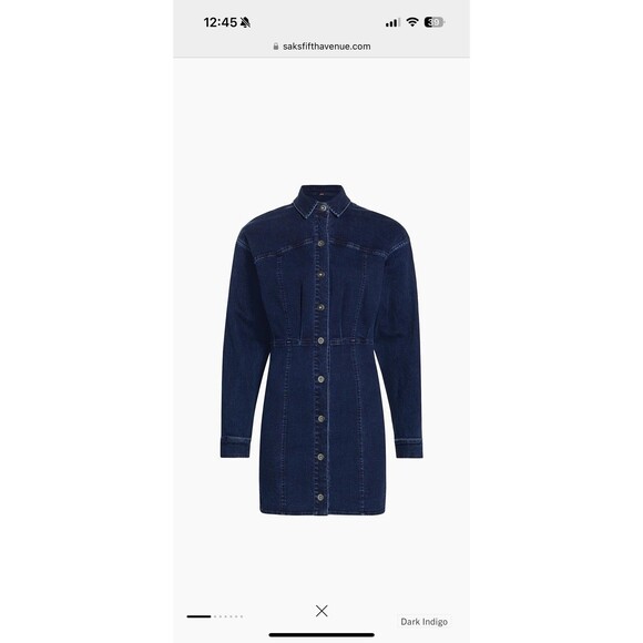 Free People Amber Stretch Denim Mini Dress Sz 10 NWT - Picture 4 of 5